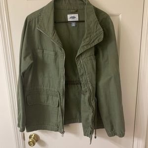 Olive green zip up jacket from old navy